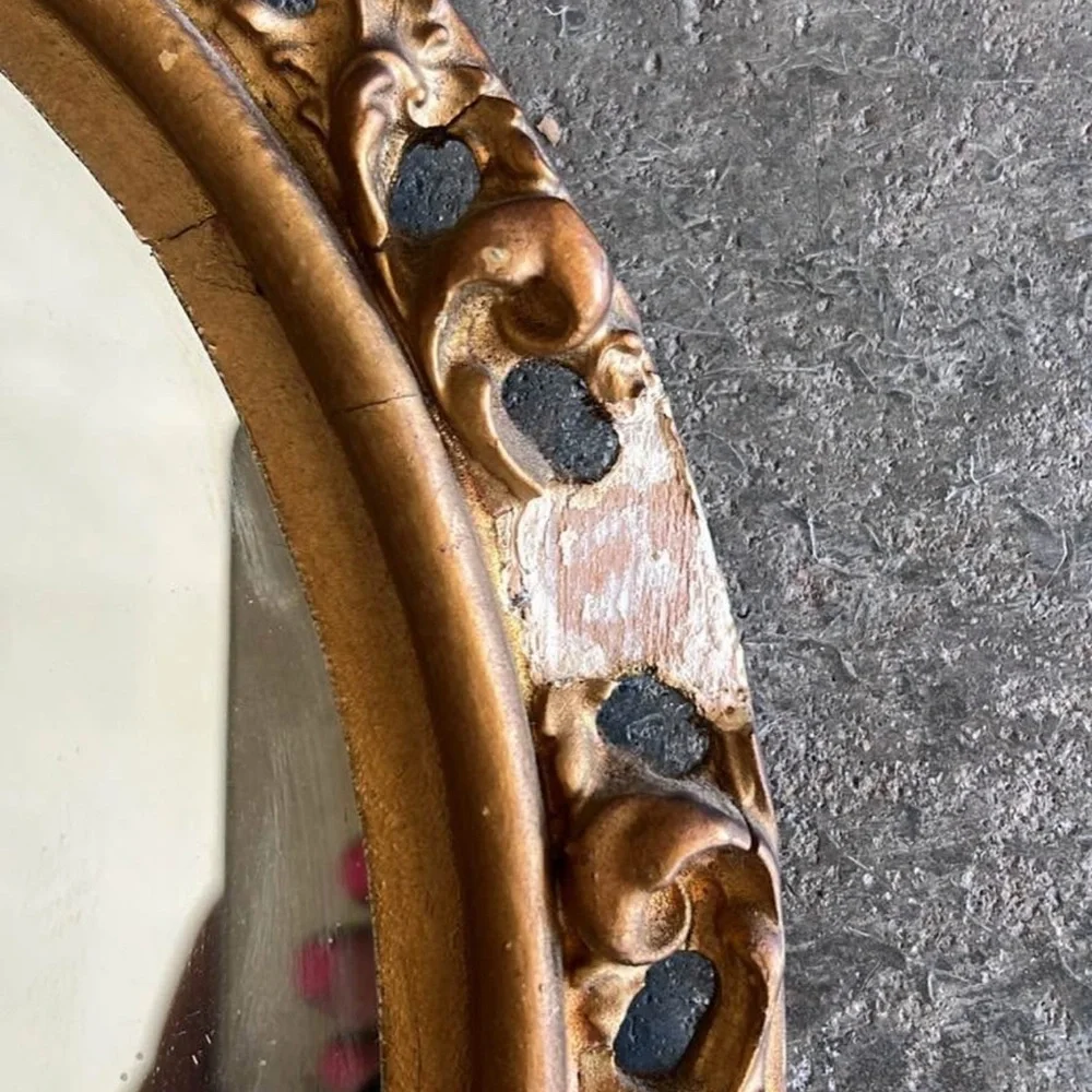Vintage Wood Golden Mirror